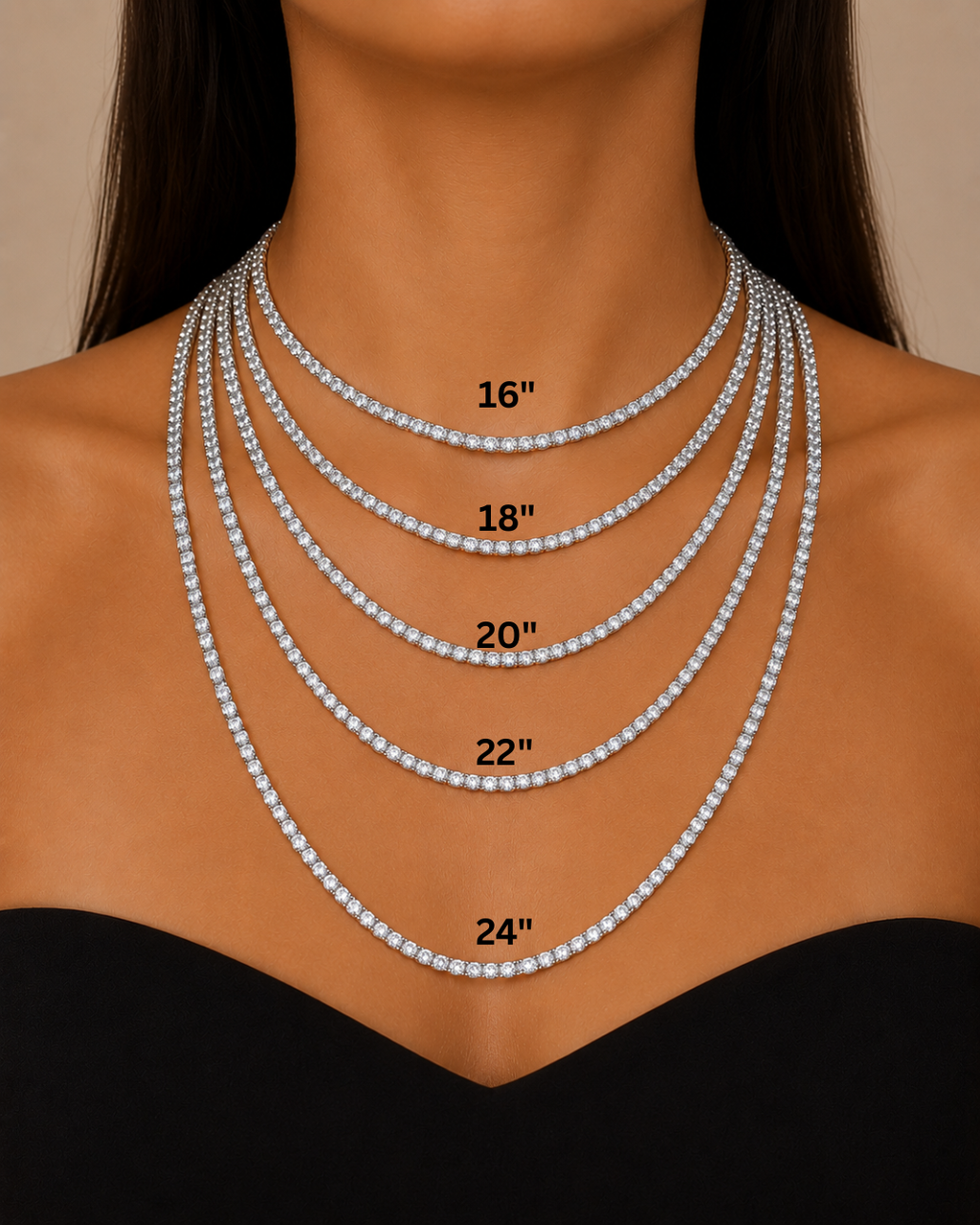 Classic Lab Grown Diamond Tennis Necklace