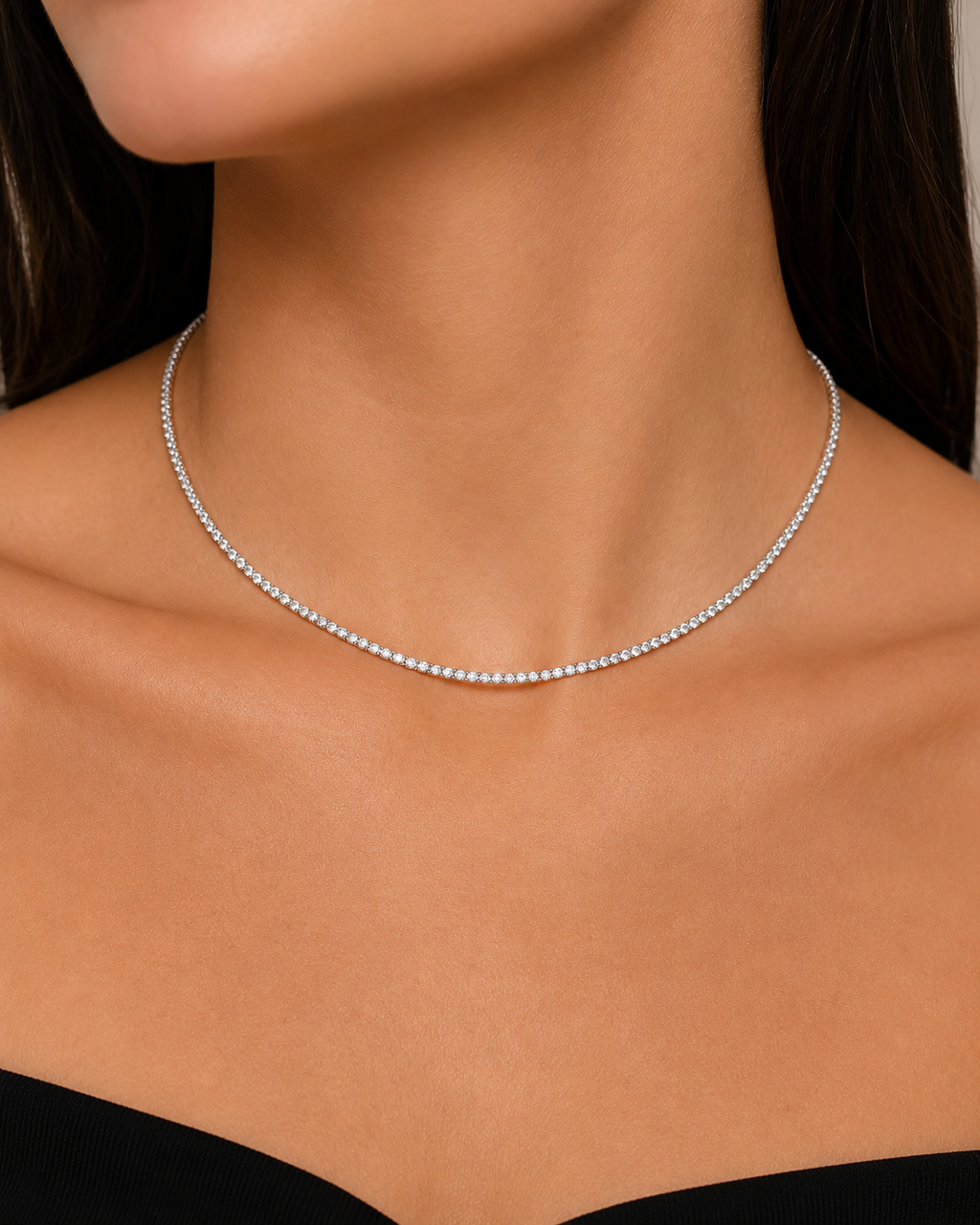 Classic Lab Grown Diamond Tennis Necklace