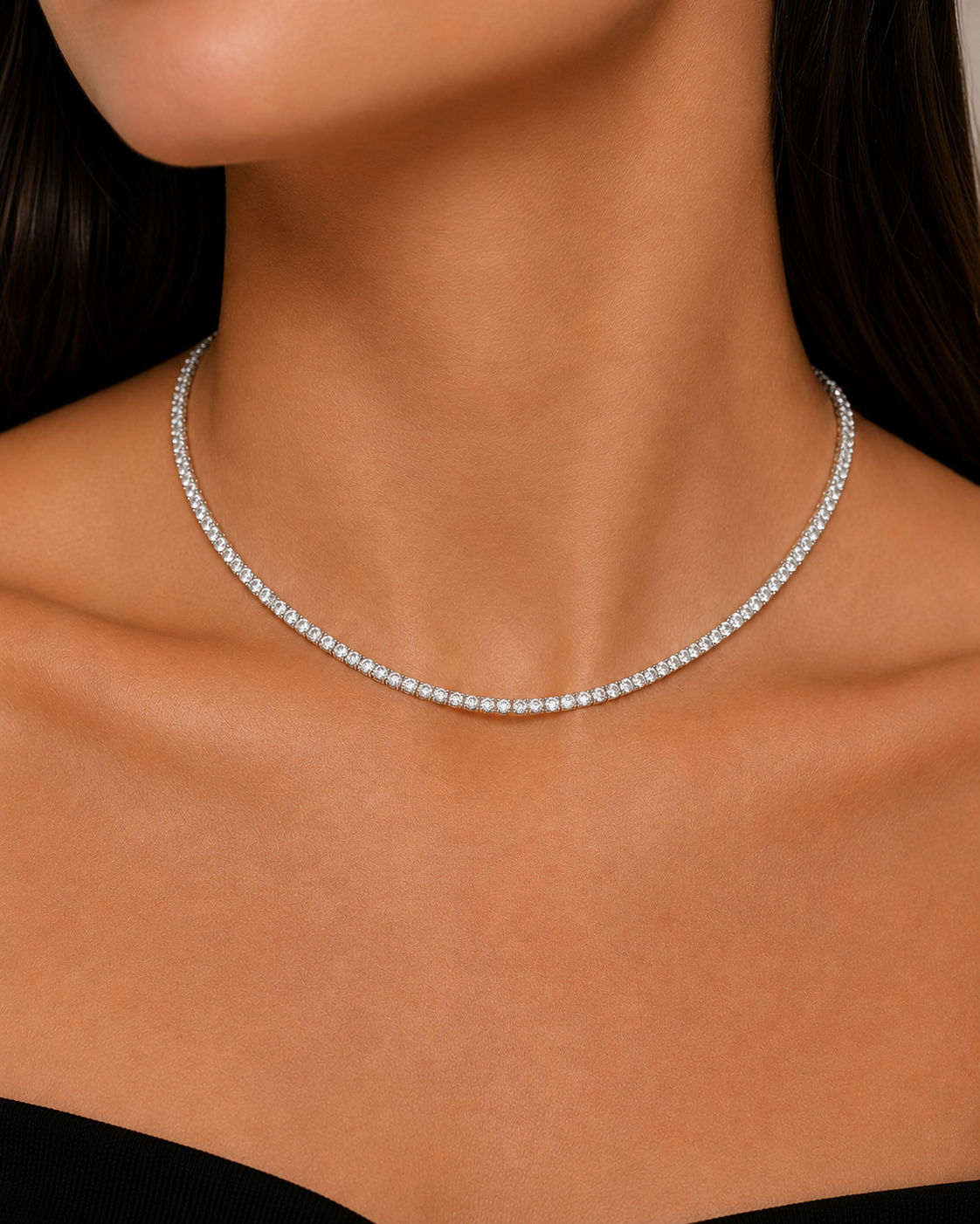 Classic Lab Grown Diamond Tennis Necklace