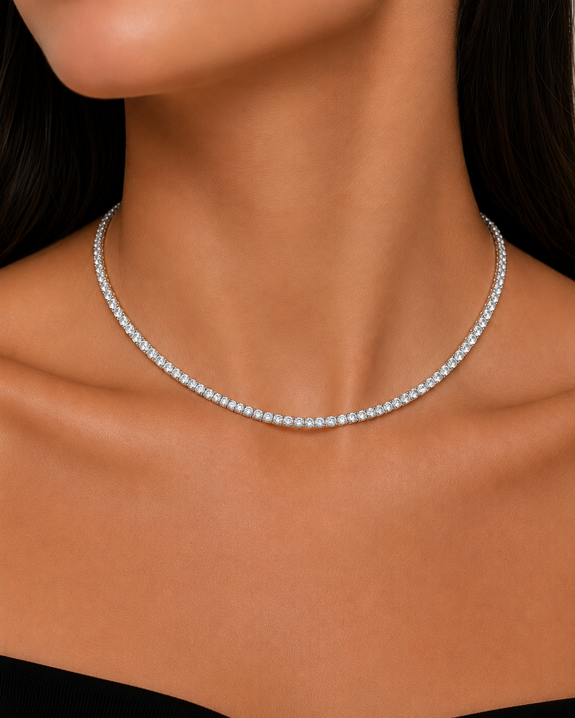 Classic Lab Grown Diamond Tennis Necklace