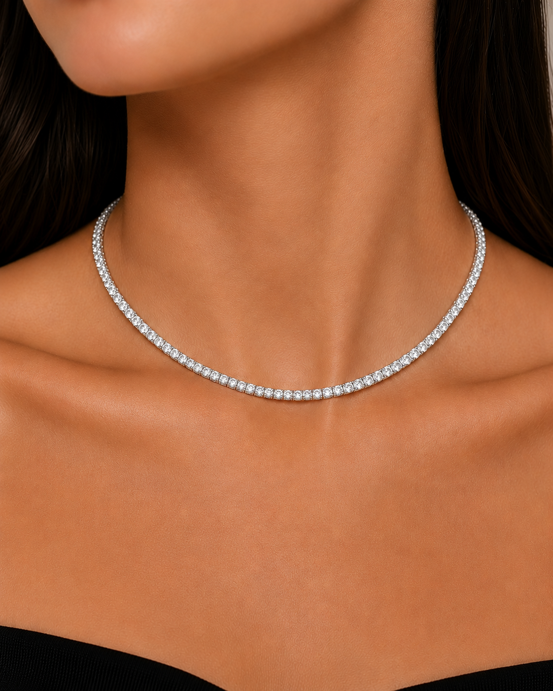 Classic Lab Grown Diamond Tennis Necklace
