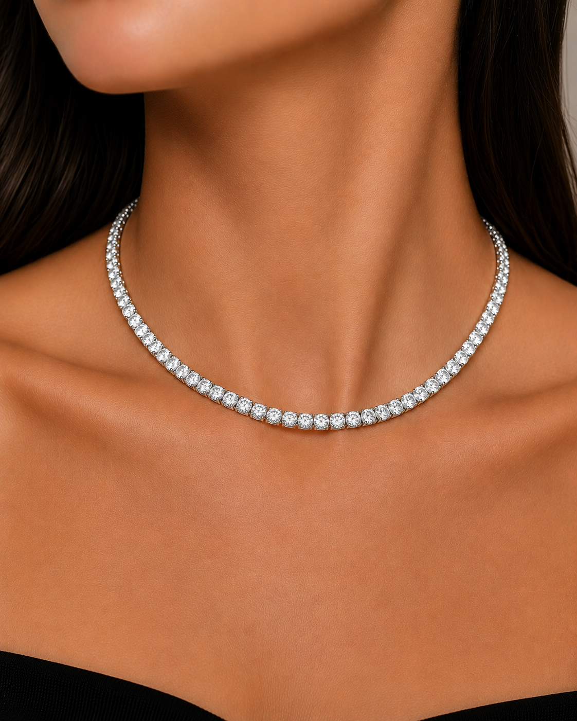 Classic Lab Grown Diamond Tennis Necklace