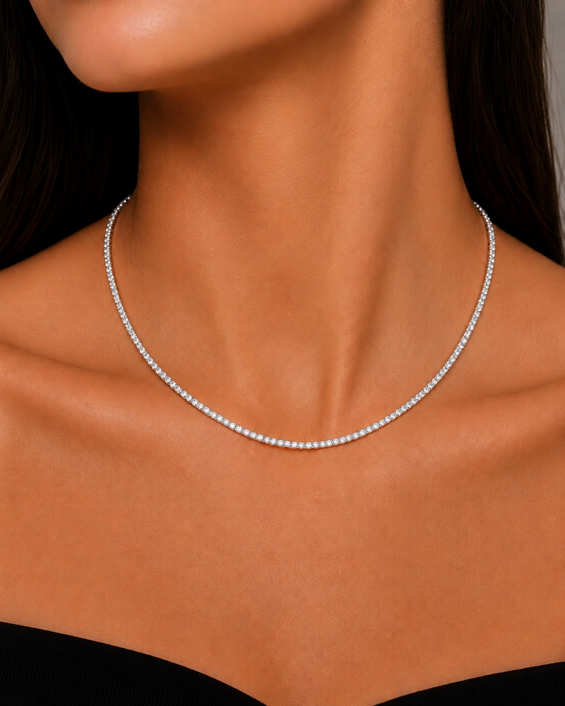Classic Lab Grown Diamond Tennis Necklace