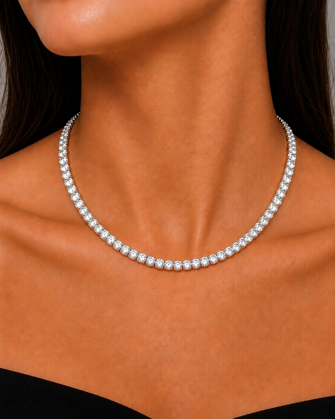 Classic Lab Grown Diamond Tennis Necklace