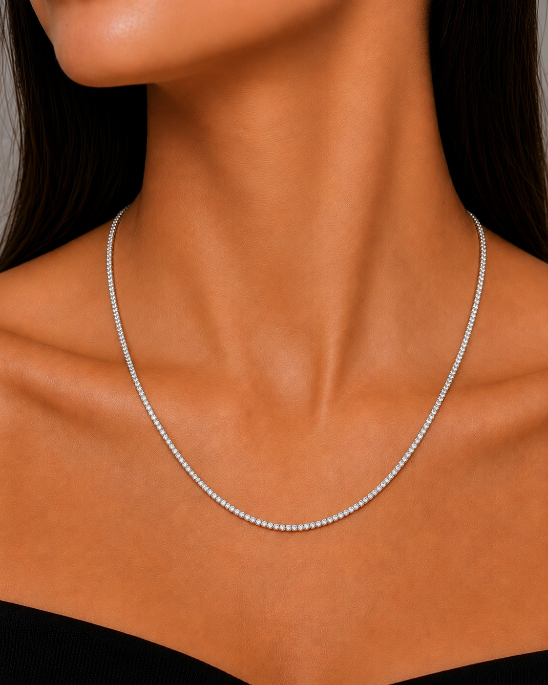 Classic Lab Grown Diamond Tennis Necklace