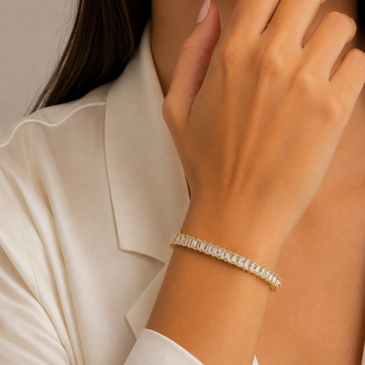 Baguette Diamond Bangle