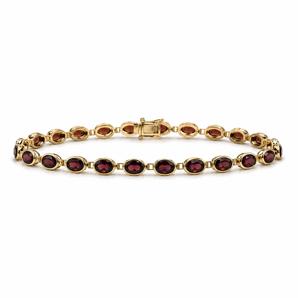 Oval Garnet Tennis Bracelet