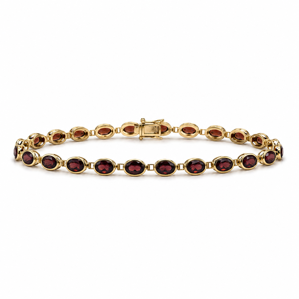Oval Garnet Tennis Bracelet