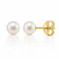 7MMRD Classic Pearl Stud Earrings- Yellow Gold