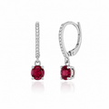 Ruby Diamond Huggie Earrings