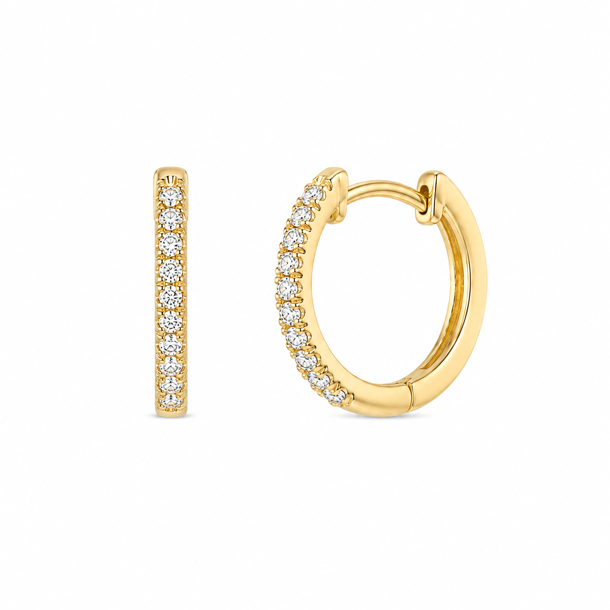 10 MM Diamond Huggie Earrings