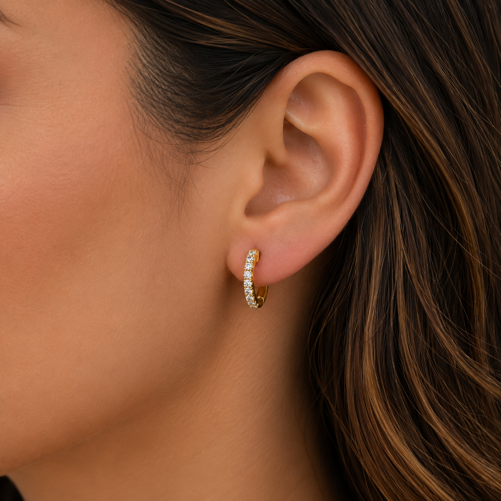 10 MM Diamond Huggie Earrings