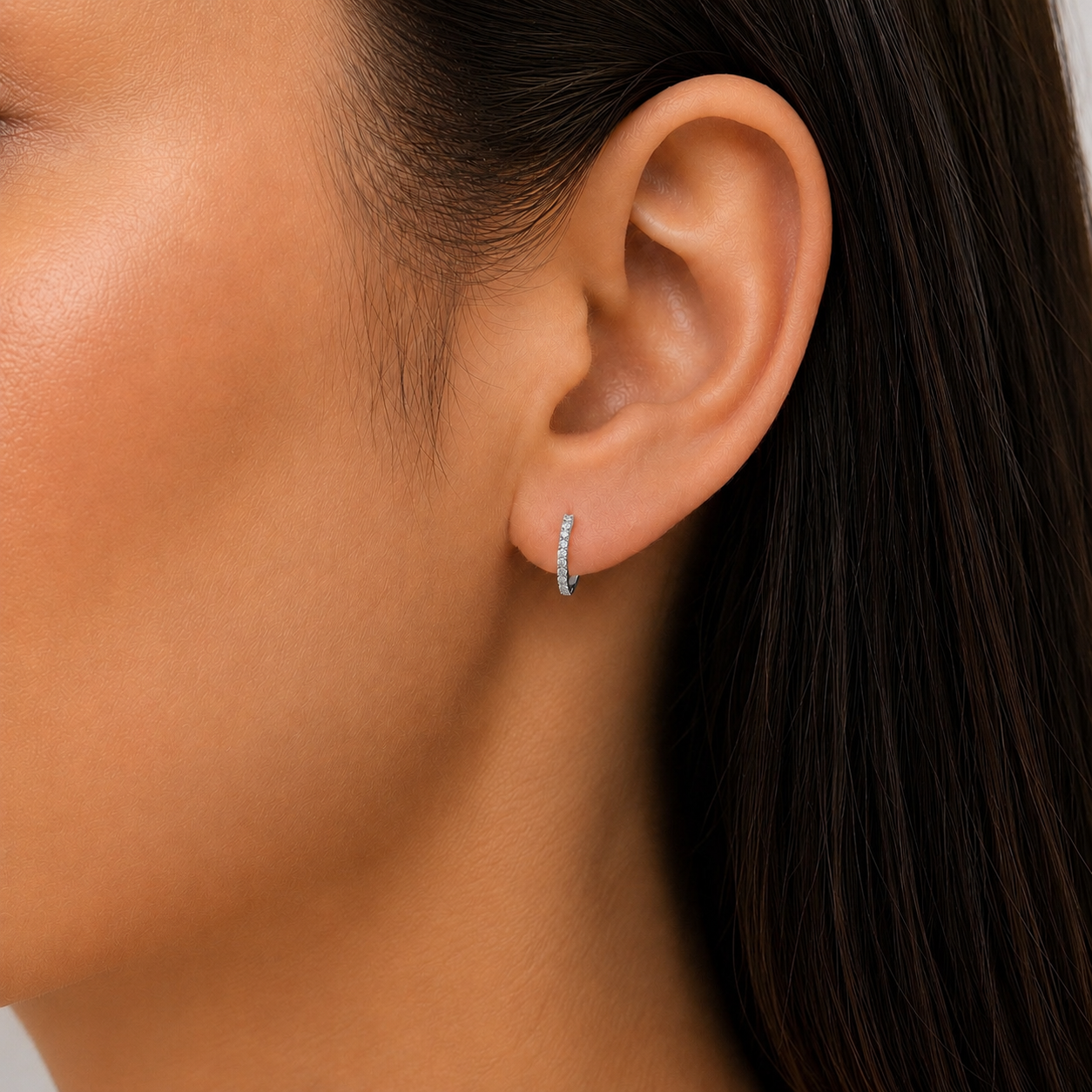 10 MM Diamond Huggie Earrings