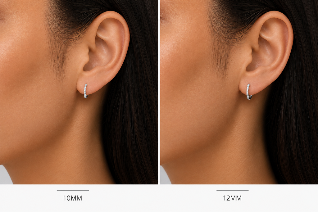 10 MM Diamond Huggie Earrings