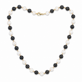 18” Black Jade & Freshwater Pearl Necklace