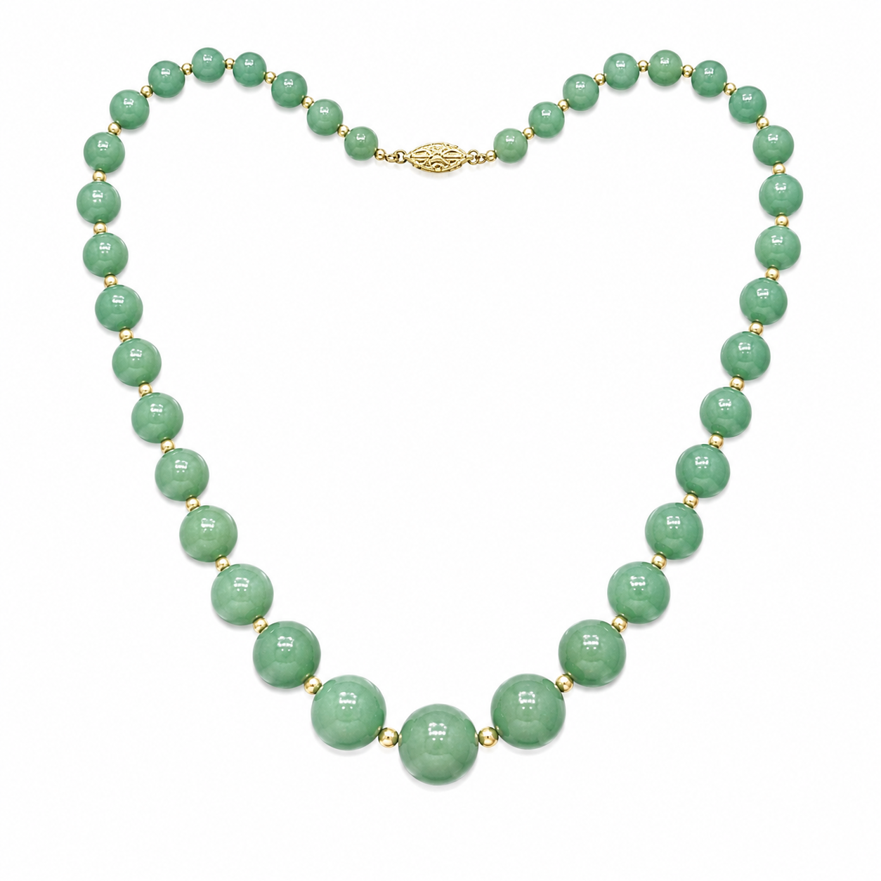 18” Graduated Natural Jade Bead Necklace