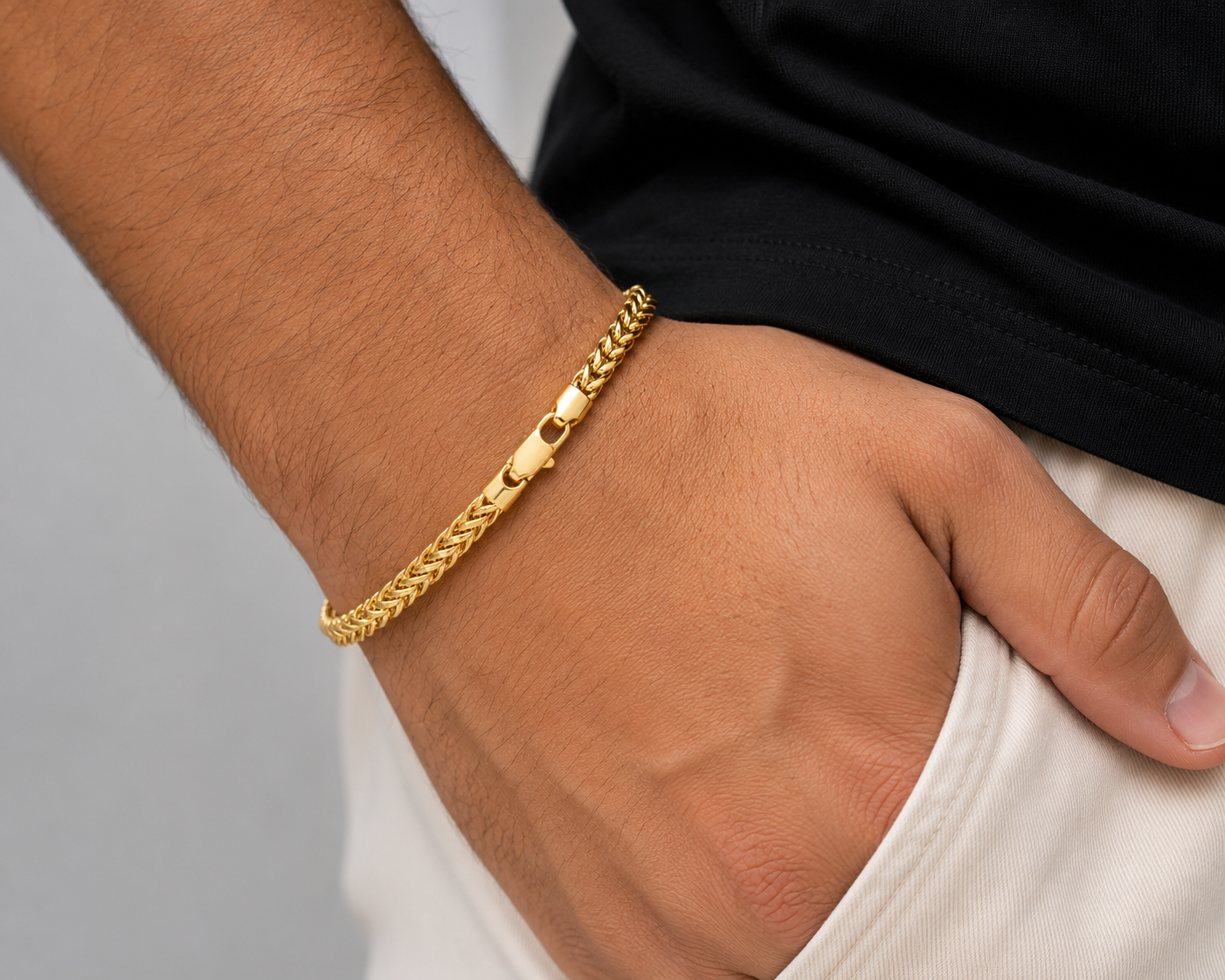 14K Solid Gold Franco Bracelet