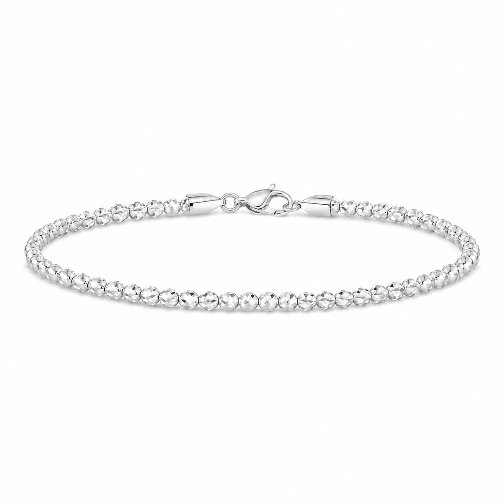18K Moon Cut Bead Bracelet
