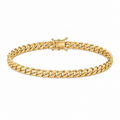 14K Solid Gold Cuban Link Bracelet 6.2 mm