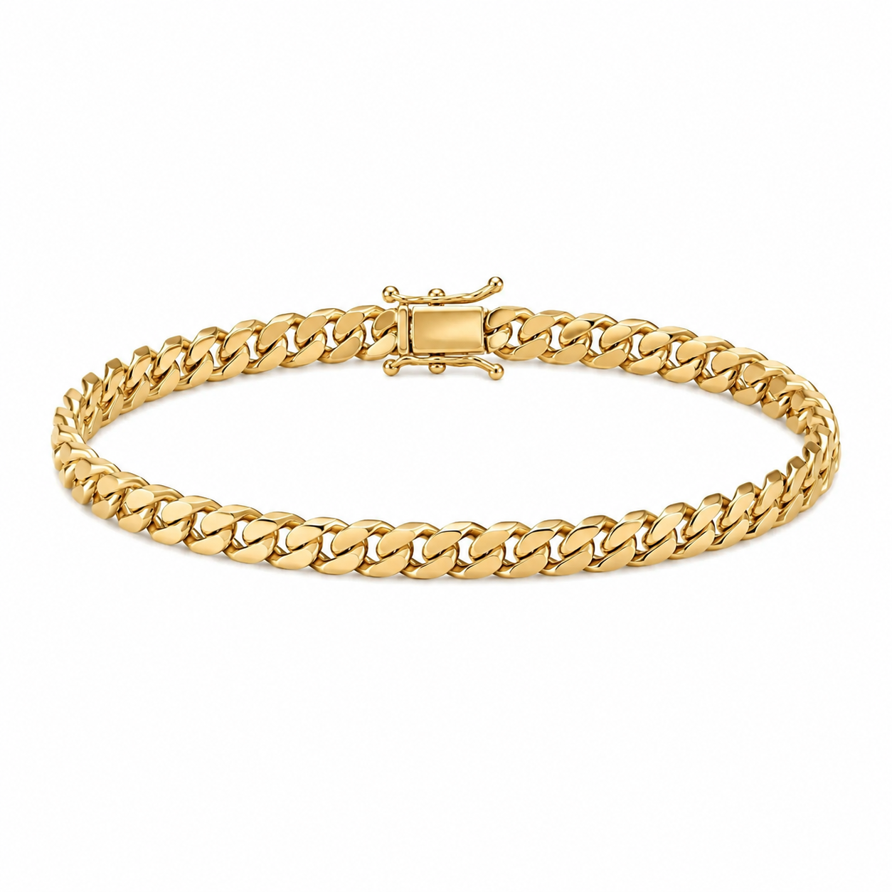 14K Solid Gold Cuban Link Bracelet 6.2 mm