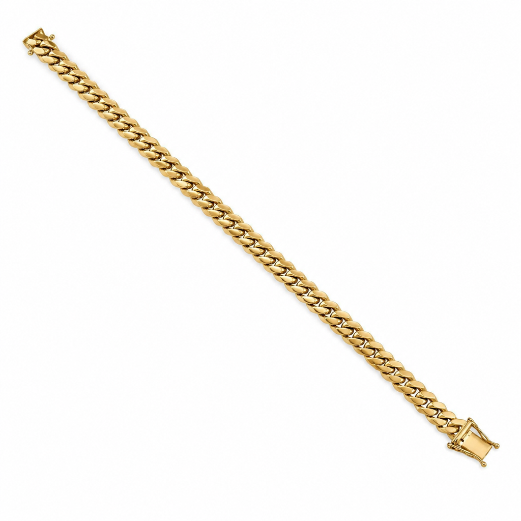14K Solid Gold Cuban Link Bracelet 6.2 mm