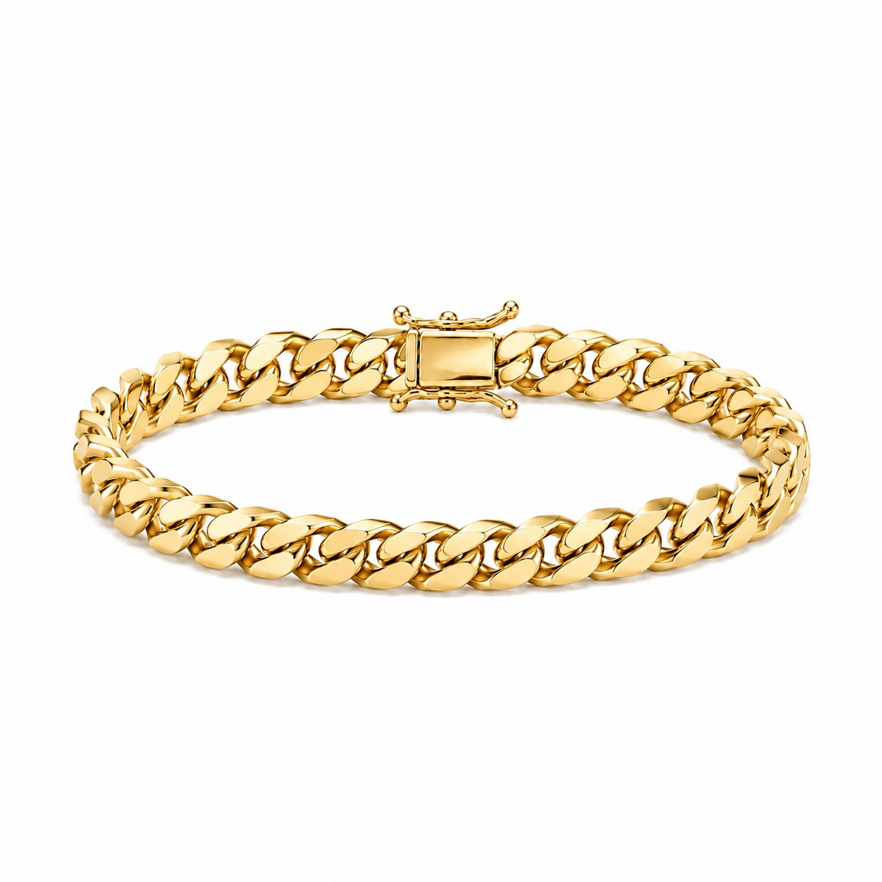 14K Semi- Hollow Gold Cuban Link Bracelet