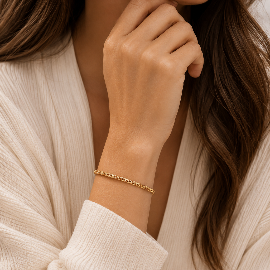 14K Gold Byzantine Bracelet
