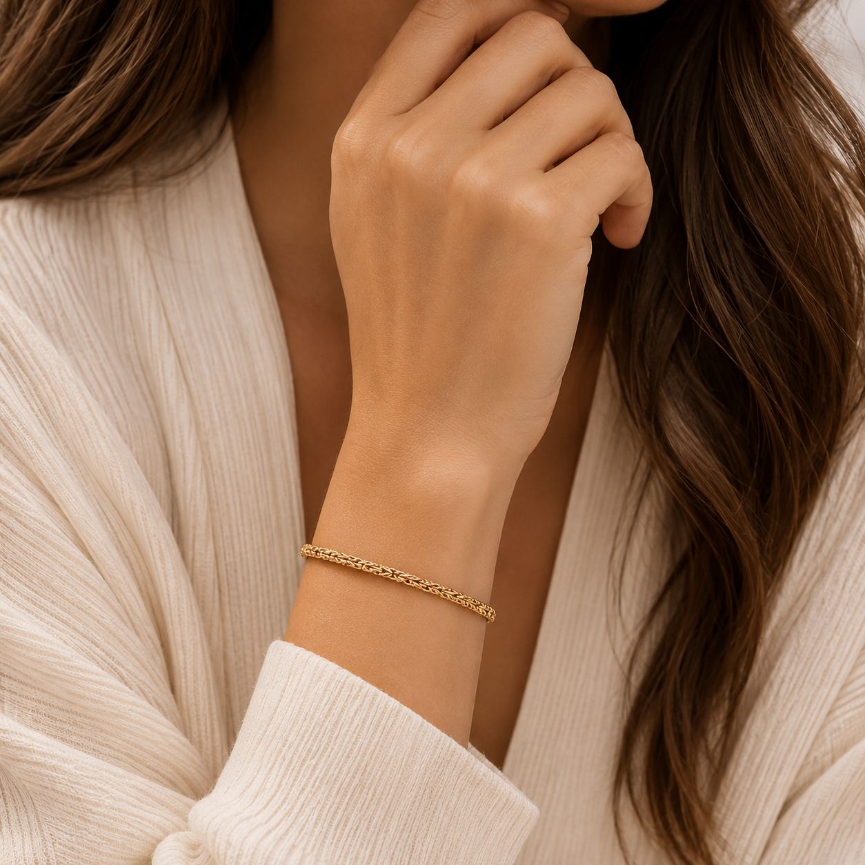 14K Gold Byzantine Bracelet