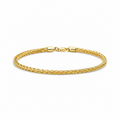 14K Solid Gold Diamond- Cut Franco Bracelet 3 mm