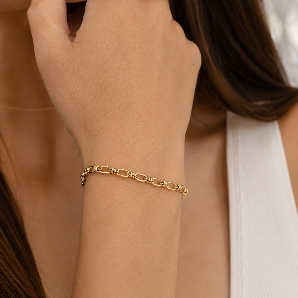 10K Anchor Link Bracelet