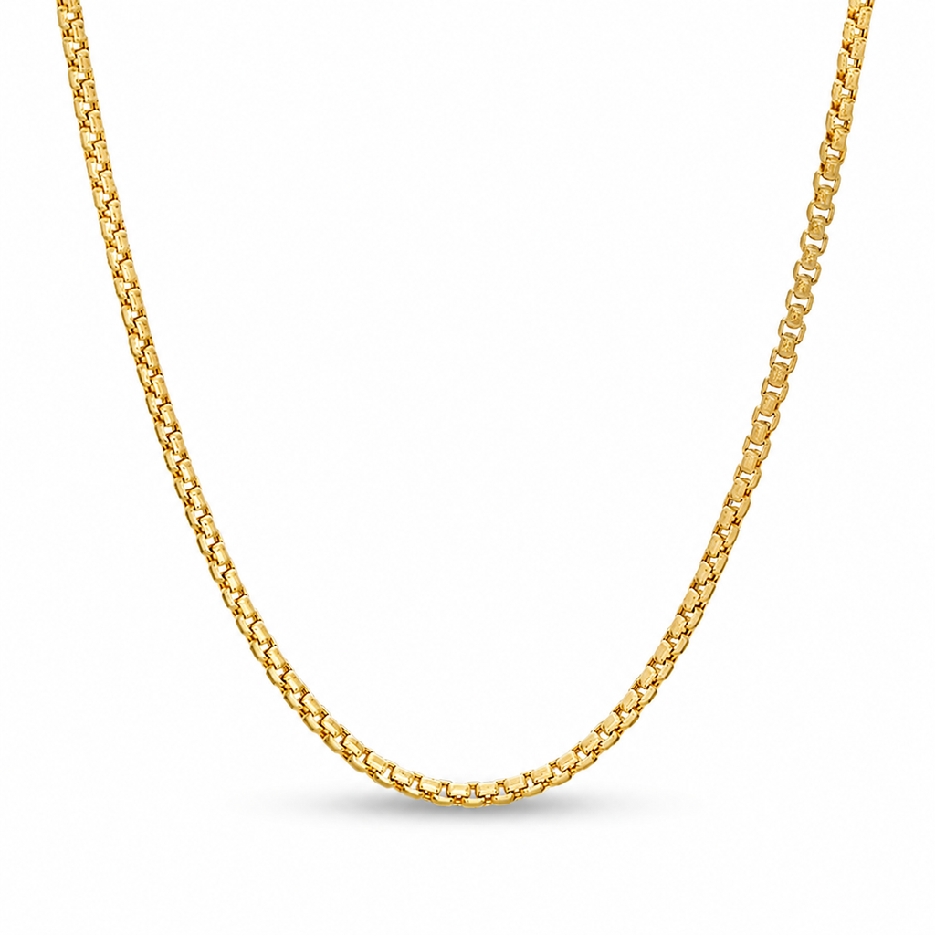 14K Gold Box Chain Necklace