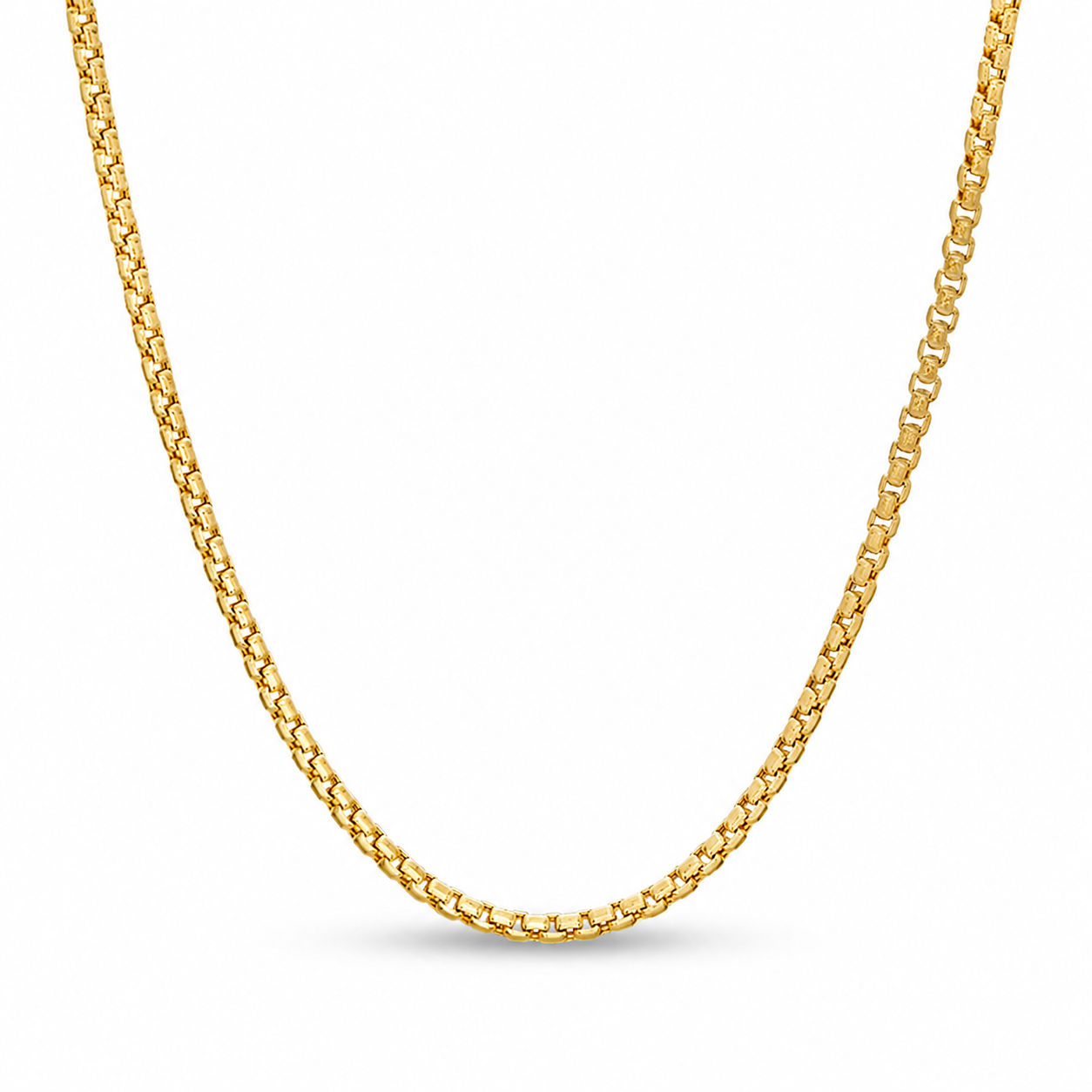 14K Gold Box Chain Necklace