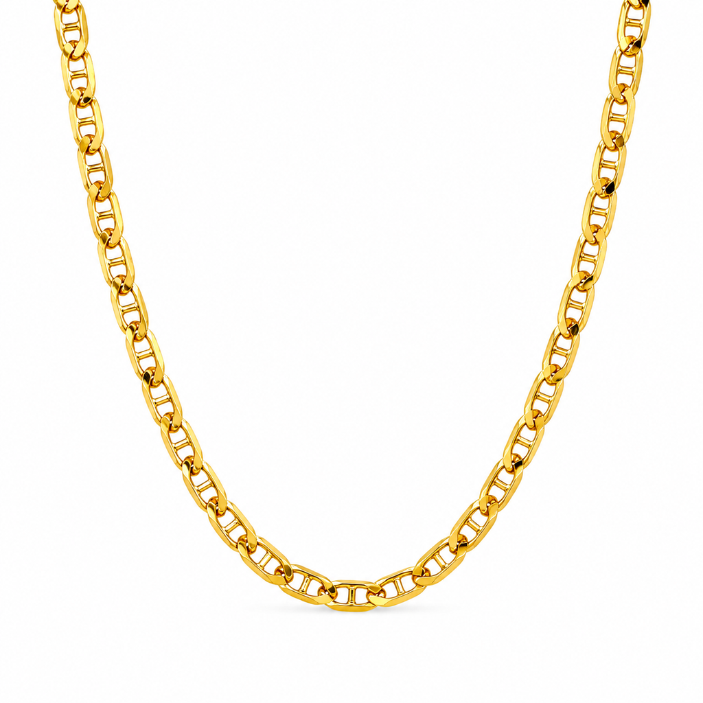 14K Gold Mariner Link Chain Necklace