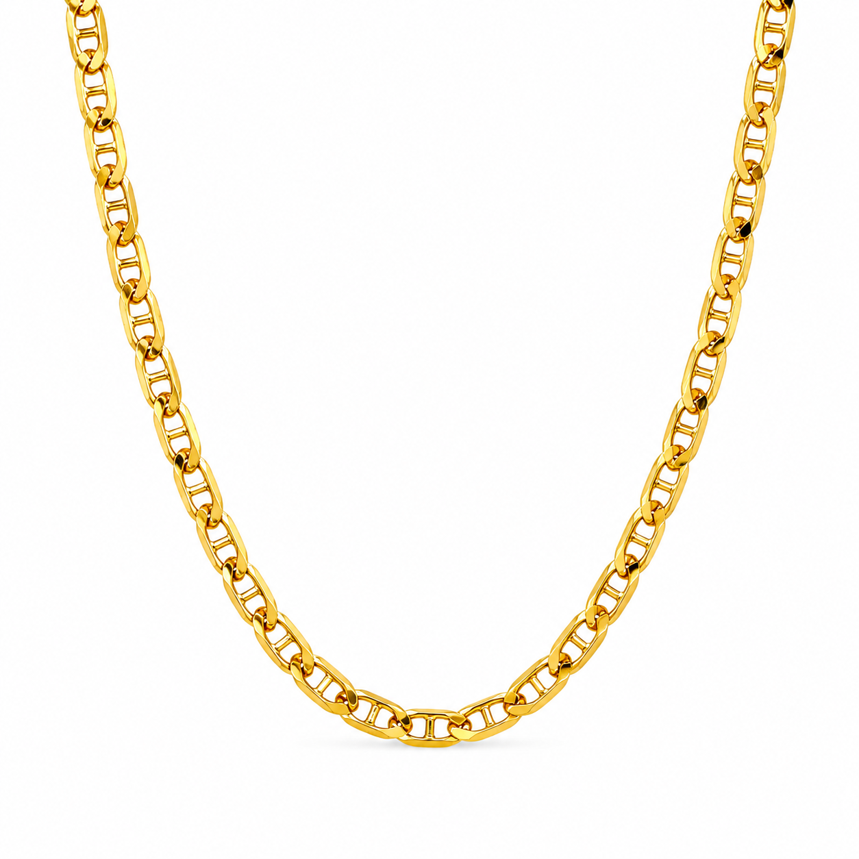 14K Gold Mariner Link Chain Necklace