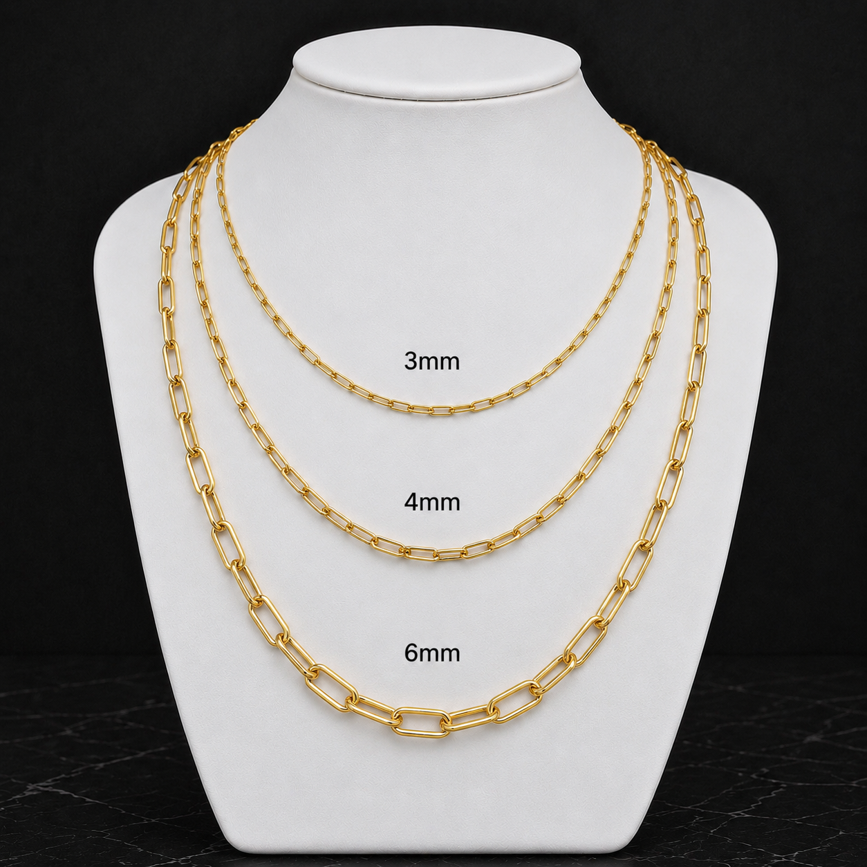14K Semi- Hollow Gold Paperclip Necklace