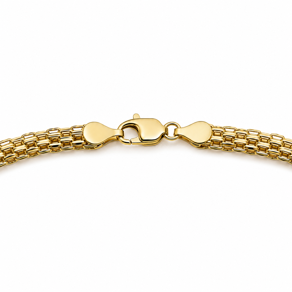 14K Gold Bismark Link Necklace
