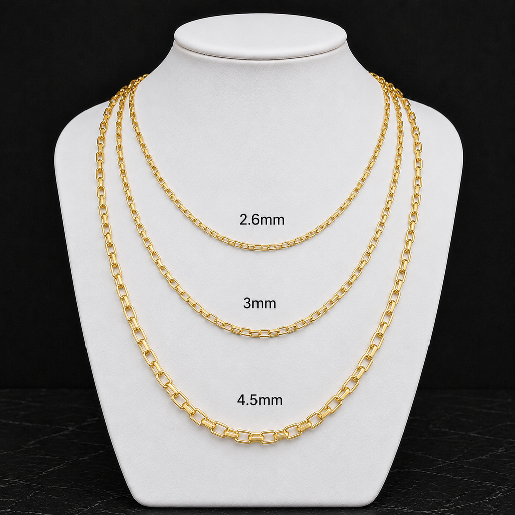 14K Solid Gold Hermes Link Necklace