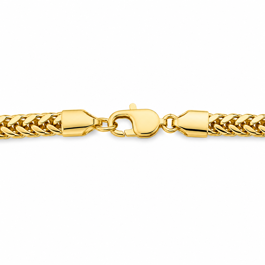 14K Semi- Hollow Franco Chain Necklace 4 mm