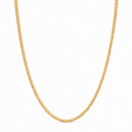 14K Semi- Hollow Gold Byzantine Necklace 2.1 mm