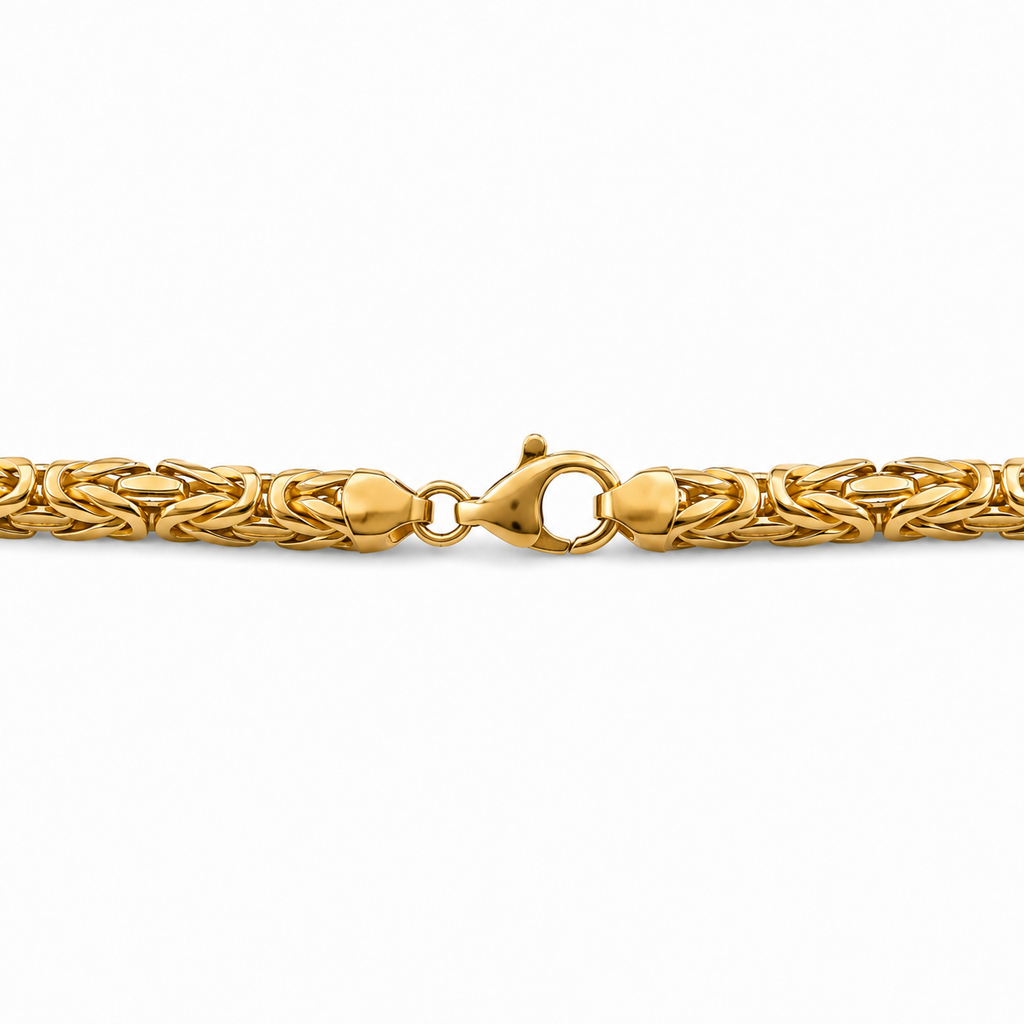 14K Semi- Hollow Gold Byzantine Necklace 2.1 mm