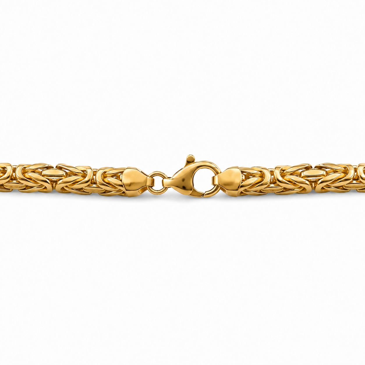 14K Semi- Hollow Gold Byzantine Necklace 2.1 mm