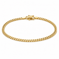 14K Solid Gold Cuban Link Bracelet 2mm
