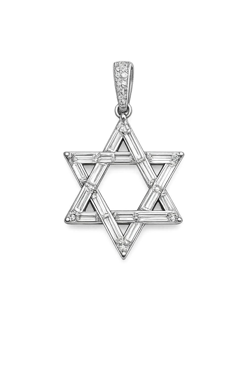 Baguette Diamond Star of David Pendant