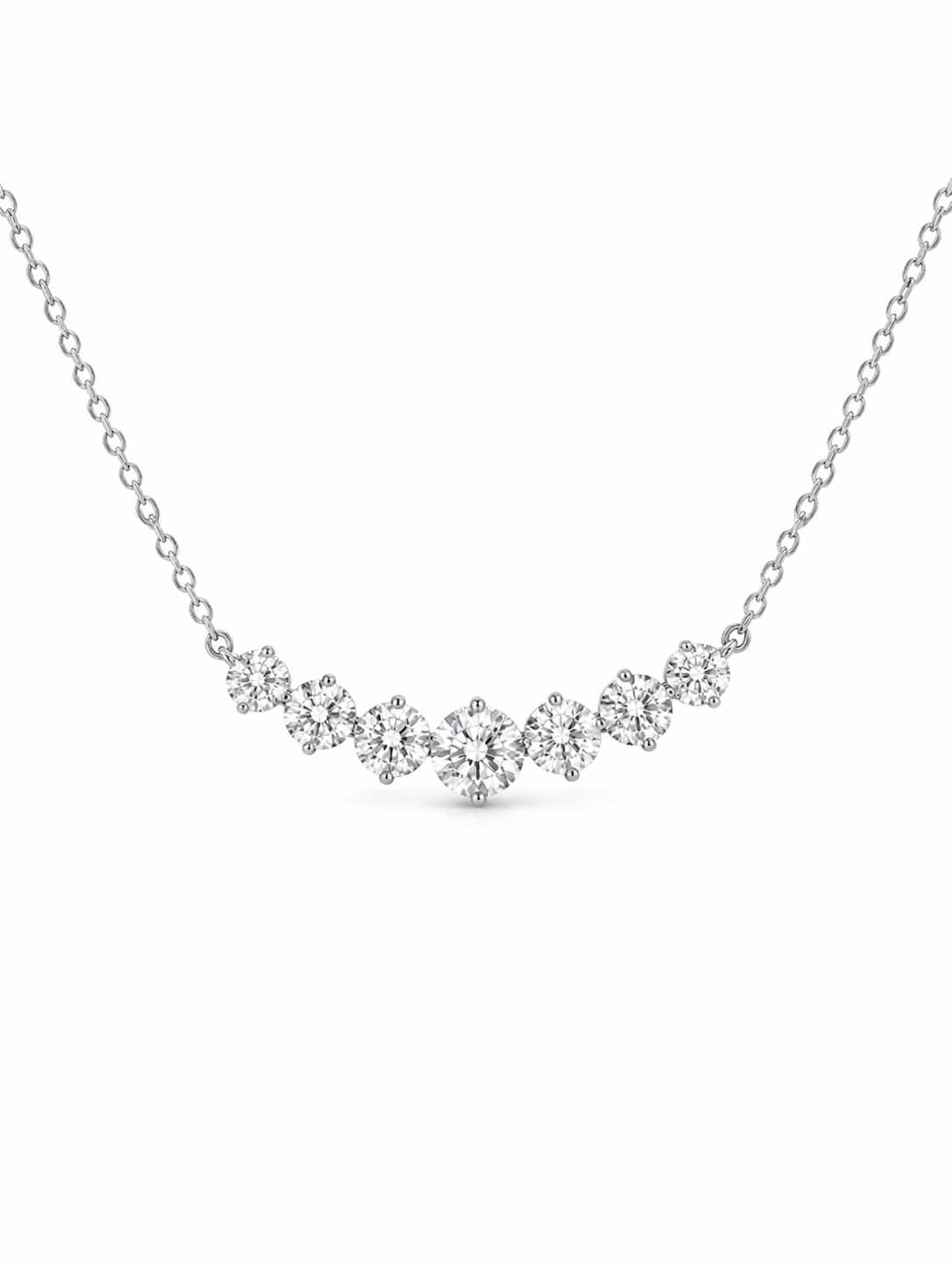 Round Diamond Curve Necklace
