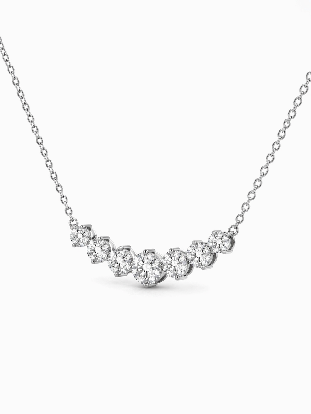 Round Diamond Curve Necklace