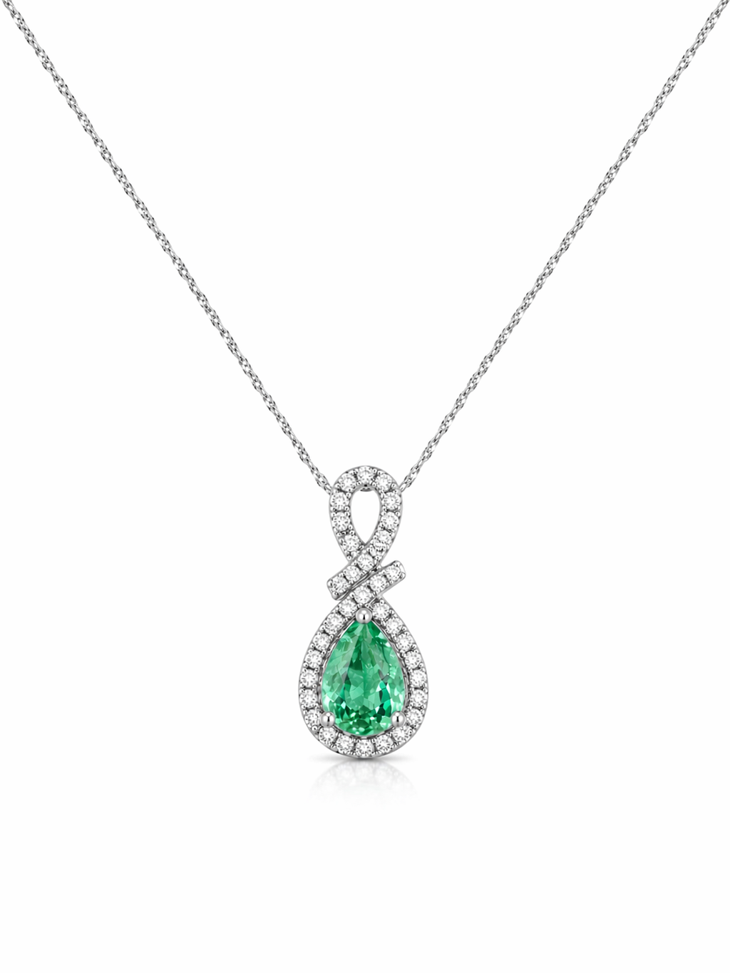 Emerald & Diamond Pendant Necklace