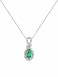 Emerald & Diamond Pendant Necklace