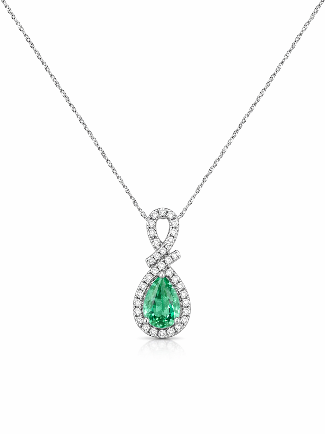 Emerald & Diamond Pendant Necklace
