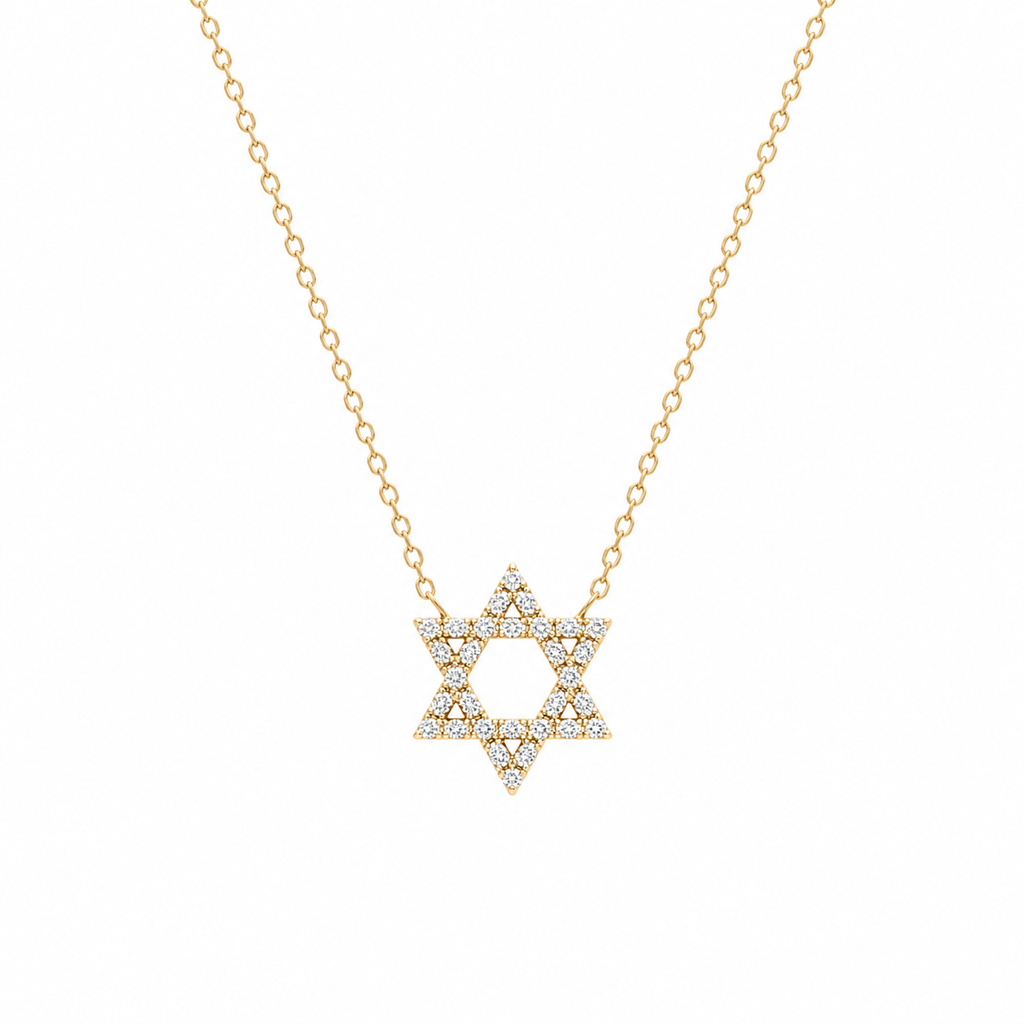 Diamond Star of David Necklace