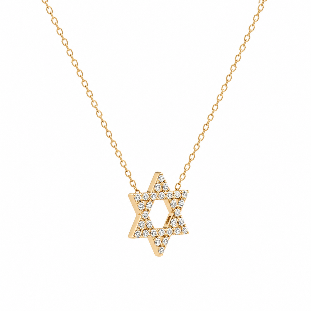 Diamond Star of David Necklace